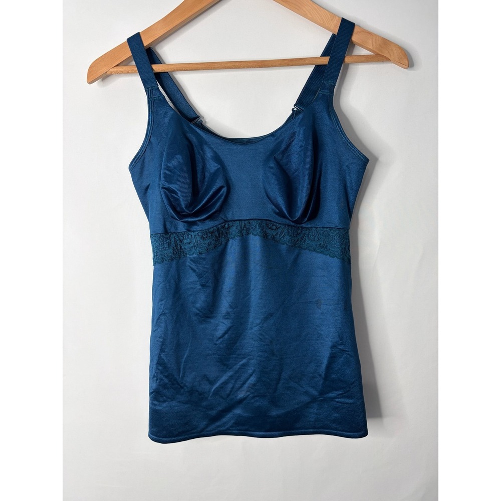 Ruby Ribbon Compression Shapewear Cami Lift Tummy Control Size 38 Teal Blue